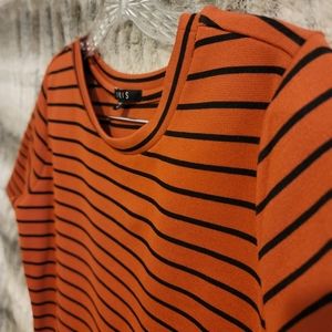 🧡 NWOT Burnt Orange Striped Bodycon Dress
